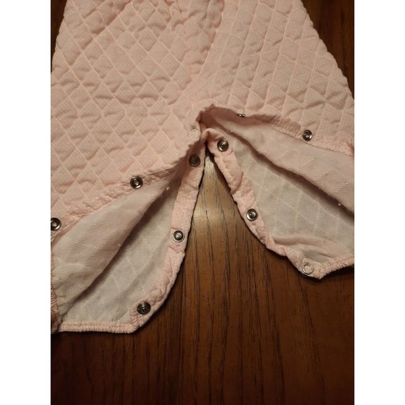 Evy Of California VTG Baby Toddler Quilted Overalls 12 Months Pink Rosebuds - Picture 6 of 10